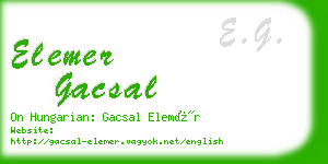 elemer gacsal business card